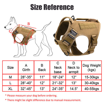 Military Large Dog Harness Training Pet Vest for French Bulldog German Shepherd Malinois Tactical Harnesses For Dogs Accessories