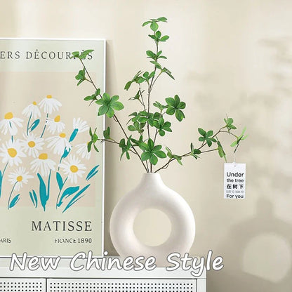 Creative Donut-Shaped Vase, Nordic-Style Plastic Vase, Minimalist Floral Arrangement, Table Setting, Home Living Room Decoration