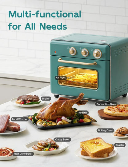 [21 QT& 6-in-1] Toaster Oven & Air Fryer, Compact Toaster Ovens Countertop with 5 Slices 1500W Rapid Heat Air Fryer Toaster Oven