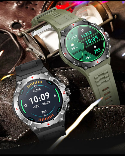 Military GPS Smart Watch Men AMOLED HD Screen Altitude Compass Heart Rate Sports Watch BT Calling IP68&10ATM Waterproof Watch