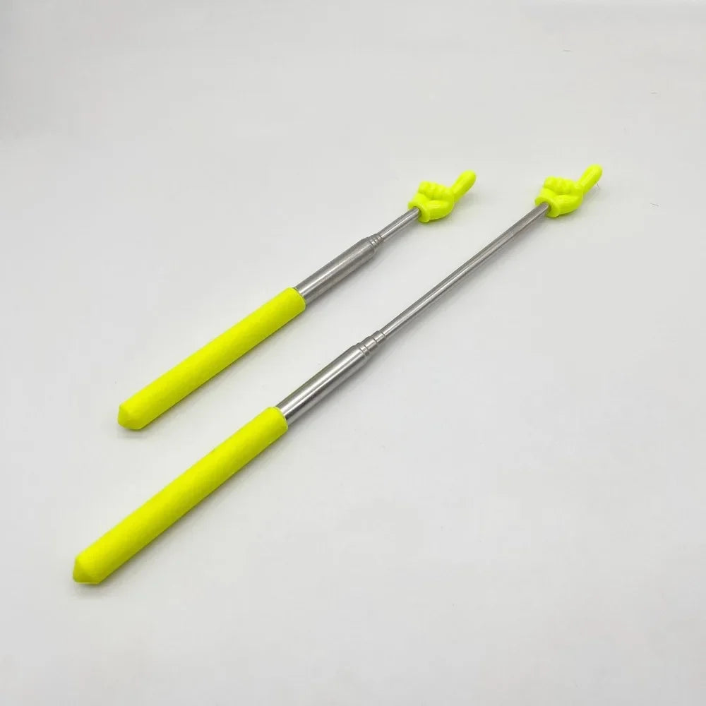1PC Stainless Steel Teaching Tools Finger Design Whiteboard Pointer Teaching Stick Finger Reading Sticks Handheld Presenter