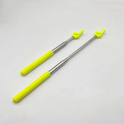 1PC Stainless Steel Teaching Tools Finger Design Whiteboard Pointer Teaching Stick Finger Reading Sticks Handheld Presenter