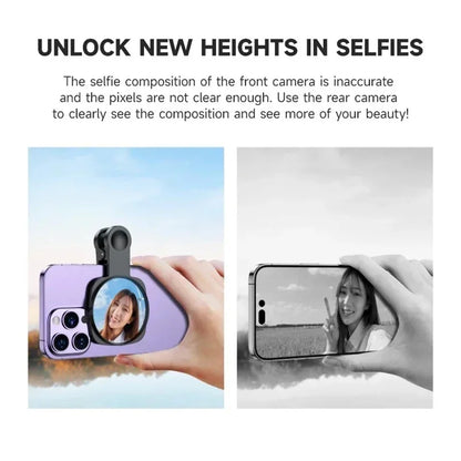 Smartphone Camera Mirror Reflection Clip Kit Portable Mobile Phone Camera Mirror Clip With Storage Bag Phone Rear Selfie Mirror