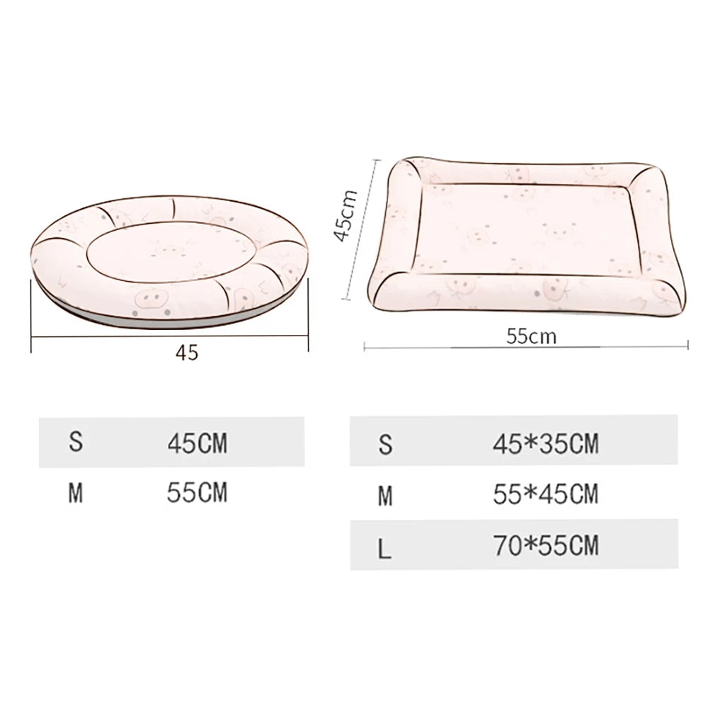 Cozy Pet Bed for Dogs & Cats Washable Round/Square House Cuddle Pad, Small Medium Large Mat for Puppy Kitten