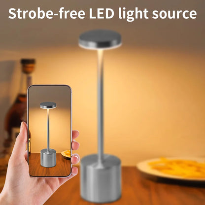 Creative Ambient Table Lamp USB Rechargeable Night Light Stepless Dimming Touch Desk Lamp 3 Colors Bedside Lamp Hotel Bar Decor