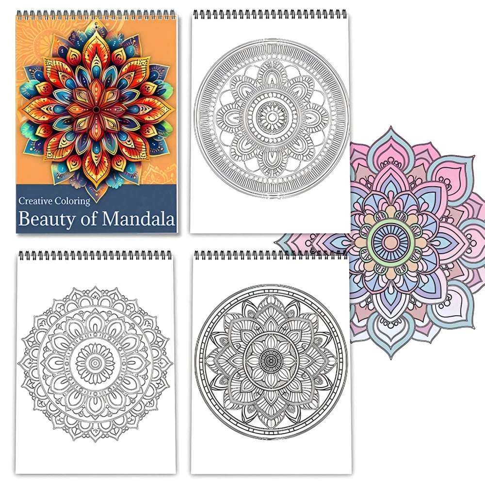 Rule Mandala Coloring Book Adult Printed Single-sided 24 Pages, Handmade Art for Adults to Relieve Anxiety and Depression