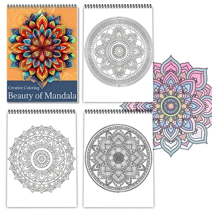 Rule Mandala Coloring Book Adult Printed Single-sided 24 Pages, Handmade Art for Adults to Relieve Anxiety and Depression
