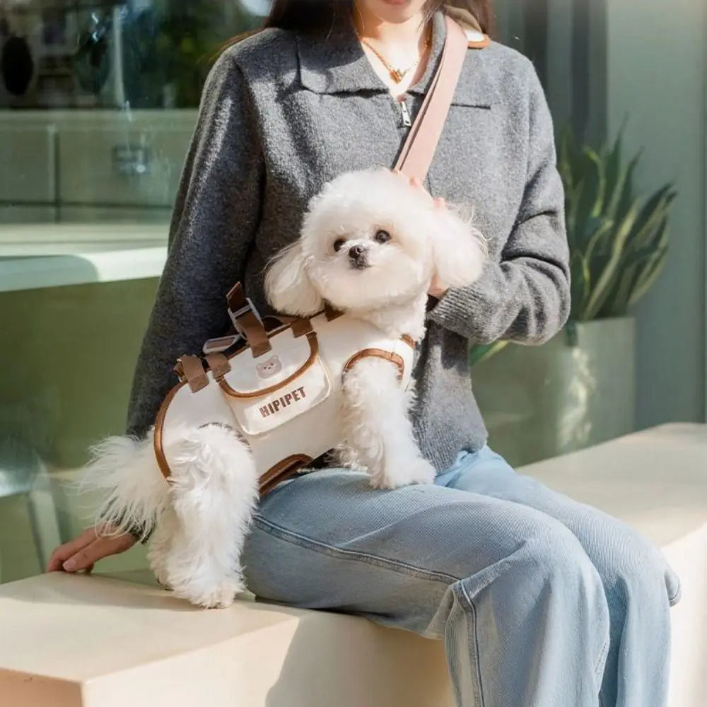 Multifunctional Double Shoulder Dog Carrier Backpack Breathable Adjustable Pet Strap Artifact Washable Dog Outing Bag For Pet