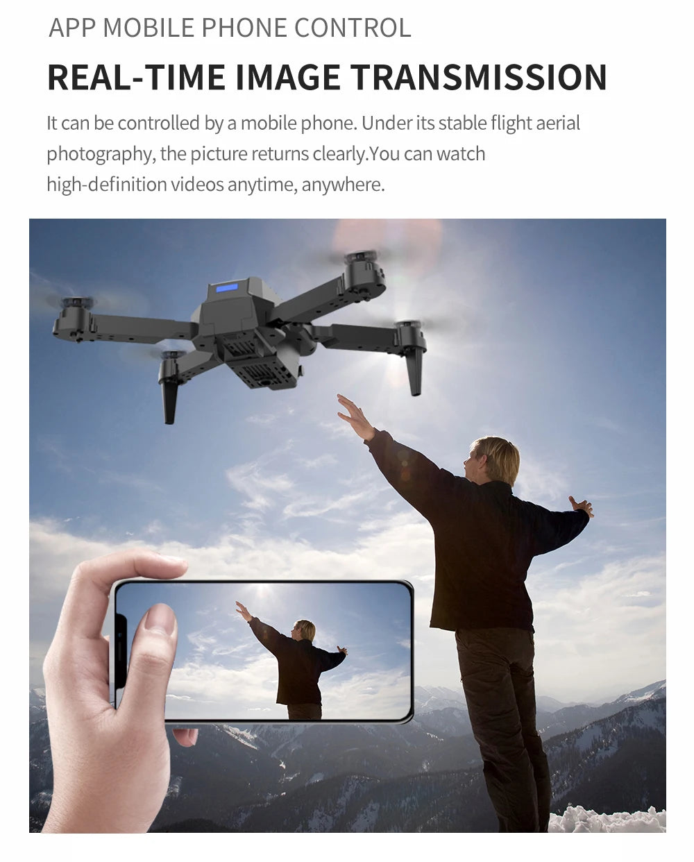 Drone E88 RC Quadcopter Foldable Portable 5G WiFi FPV Drones With 4K HD Camera Altitude Hold Mode follow Drone