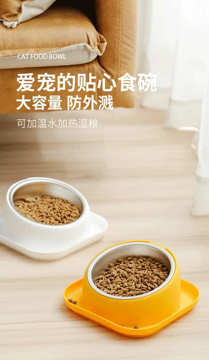 Pet bowl cat bowl oblique mouth bowl dog food bowl anti-knock dog bowl wholesale dog bowl drinking water integrated pet feeder