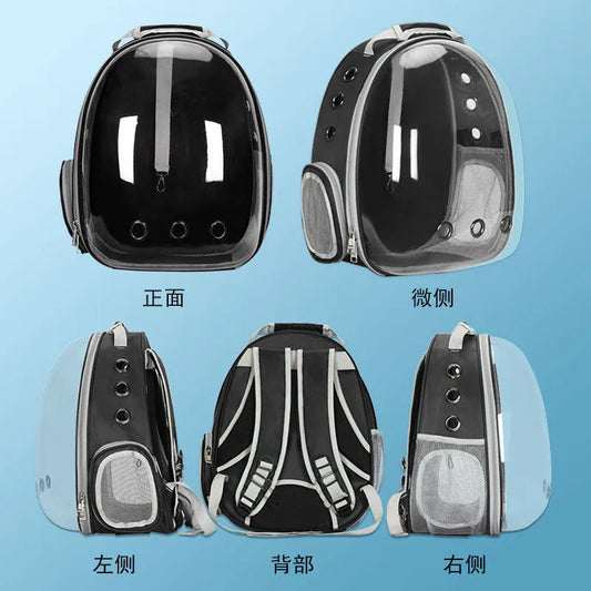 Travel Transparent Pet Cat Handbag Outdoor Portable Cat Backpack Puppy Breathable Handbag Take-Out Pet Supplies