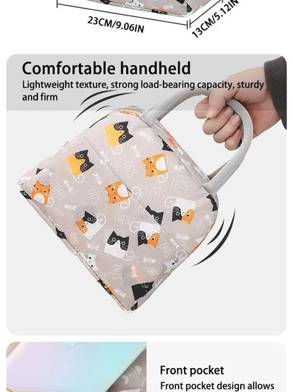 Cartoon Cute Portable Tote Lunch Box Bento Box Animal Pattern Lunch Bag Insulated Food Bag Lunch Box Bag Picnic Bag