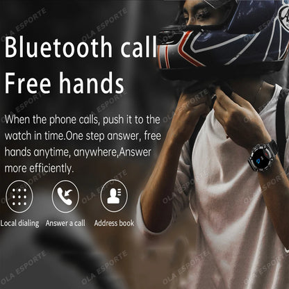 New Outdoor Military Smartwatch For Men Health Monitor Bluetooth Call Voice Assistant GPS Sports Waterproof Men Smartwatch 2024
