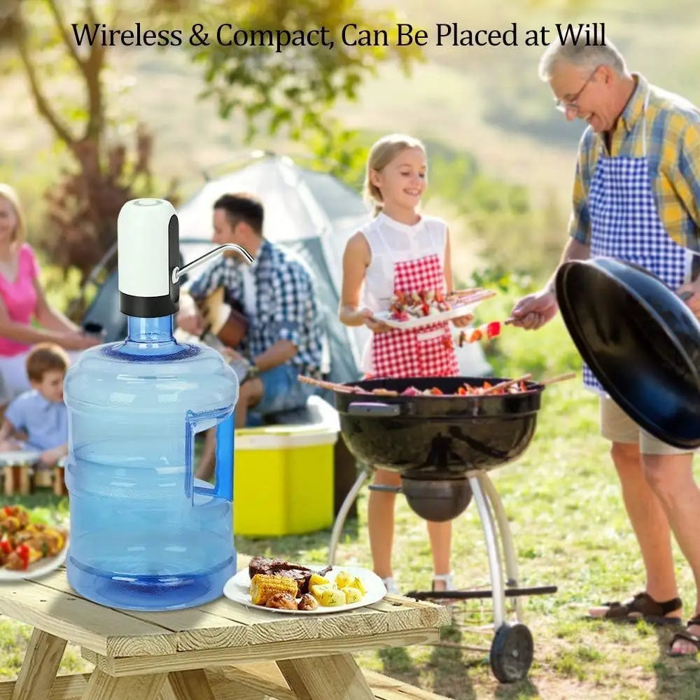 USB Rechargeable Water Bottle Pump 5 Gallon Water Bottle Dispenser Camping Portable Electric Water Dispenser Reusable