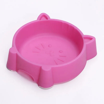 Pet Supplies Cat Shaped Pet Bowl Eco-friendly Plastic Non-Slip Dog Bowl Solid Cat Bowl Color Cute Durable Water Bowls for Cat