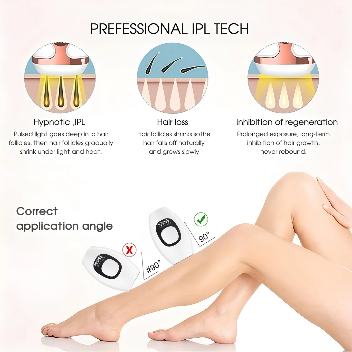 Electric Laser Depilator IPL Pulses Hair Removal Handset Home 5 Levels Depilator Razor Tool EU Plug
