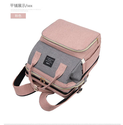 Mommy Bag Lightweight Portable Folding Crib Bed Large-capacity Travel Maternity Bags Baby Backpack Female Mommy Outting Bag Gift