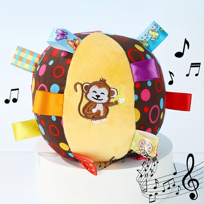 Interactive Ball Dog Toy Suitable for Aggressive Chewing Training, Stress Relief, Bite Sound Resistance, Plush Handle Dog Toy