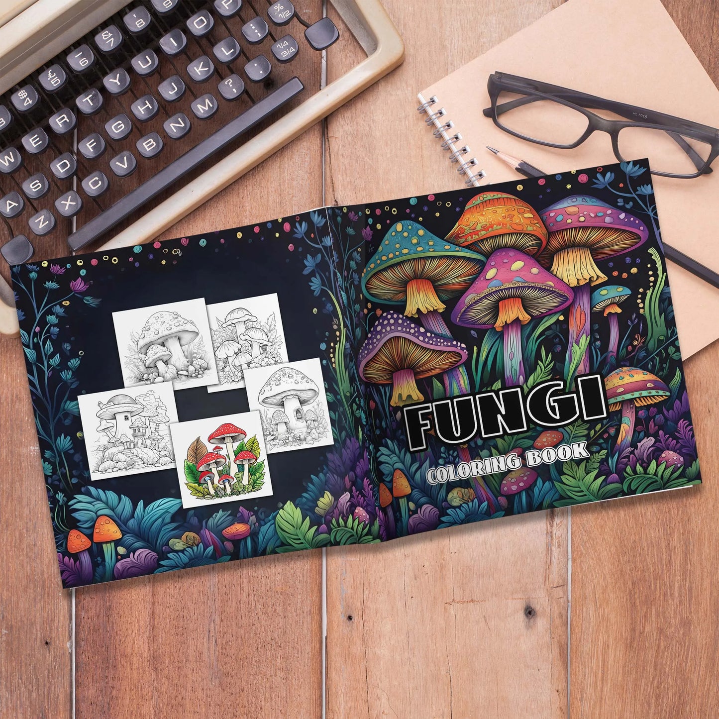 1pc Art Coloring Book 24Page Coloring Book Gift For Birthday Relieve Stress Kill Time Graffiti Painting Drawing Mushrooms Forest