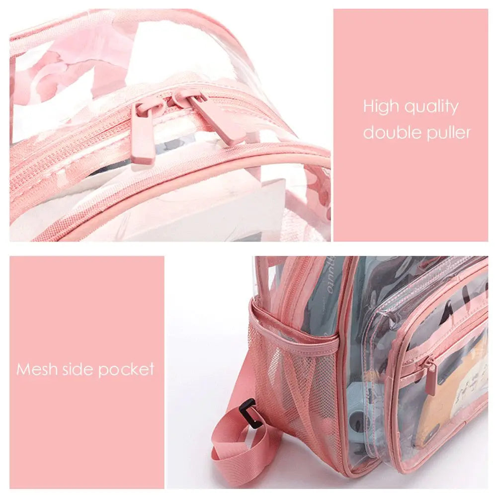 Fashion Large Capacity Unisex Clear Bag Students Bag Backpack PVC Bag
