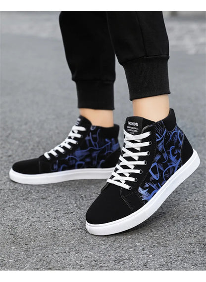 Men's Sneakers Fashion High Top Canvas Shoes Autumn New Casual Shoes for Men Lace Up Platform Vulcanized Shoes Big Size48 Tenis