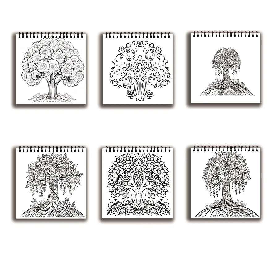 Coloring Book - 7.87 x 7.87 inches 32 pages Tree of Life Coloring Book - Ideal gift for family or friends