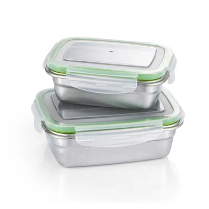304 Stainless Steel Fresh-keeping Box Sealed Leak Proof Lunch Box Fruit Box with Lid Dumpling Container Refrigerated Storage Box