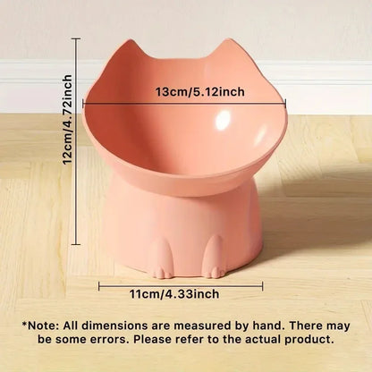 Pet Bowl Protects Cervical Vertebrae Dog Basin High-legged Cat Bowl Prevents Overturning Plastic Slanted Cat Food Bowl