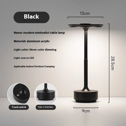USB Charging Table Lamp Aluminum Restaurant Bar Desk Lamp Dimming Atmosphere USB Charging Touch Switch Decoration