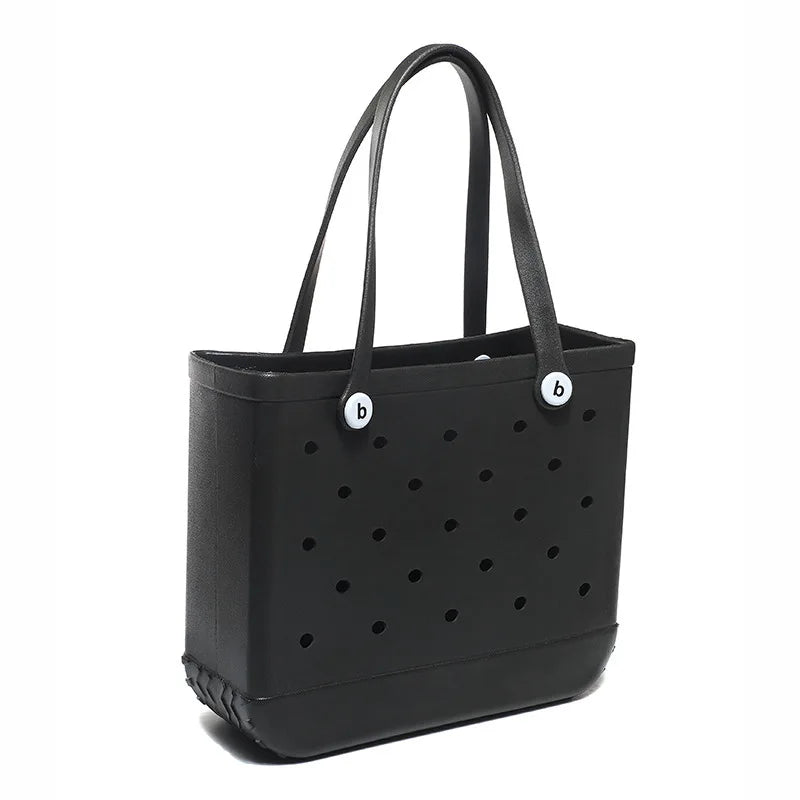 EVA Waterproof Summer Storage Basket Mini Kid Beach Bogg Bag Women Shopping Bag Picnic Rubber Jelly Tote Bogg Bag Kid Purses