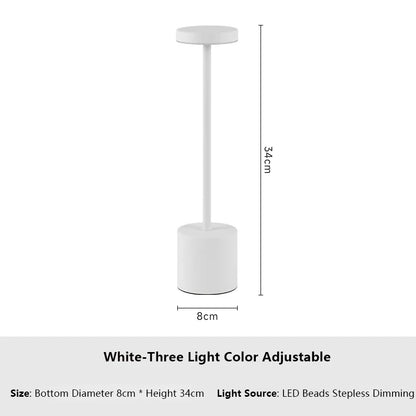 Table Lamp LED Touch Sensor Desktop Night Light Rechargeable Wireless Reading Lamp 3Colors Adjustable Creative Ambient Light