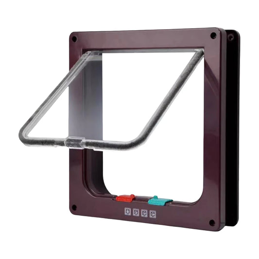 Cat Flap Door with 4 Way Security Lock Puppy Kitten Safety In&out Pet Door Dog Cat Kitten Flap Door Pet Doors and Sliding Door