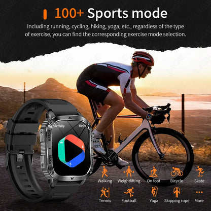 LIGE New Premium Military Smart Watch Men Flashlight Waterproof Outdoor Sport Tracker Bluetooth Call Smartwatch 400mAh Battery