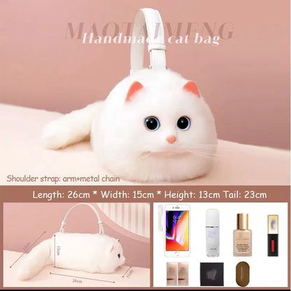 Cat bag, Messenger Bag, versatile small and cute, fashionable bag Women's Cross bag autumn and winter high-level design