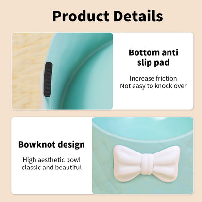 The Macaron bowl  with butterfly knot and the bowl is for pets