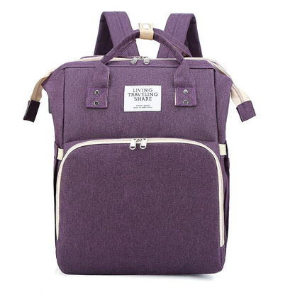 New Folding Mommy Bag Lightweight Portable Folding Crib Bed Large-capacity Baby Backpack Mommy Baby Diapers Bags Outting Bag