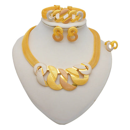 2023 Fine Jewelry Sets For Women Dubai Bridal Wedding Gifts Necklace Bracelet Earrings Ring Jewellery Set African Bead jewelry