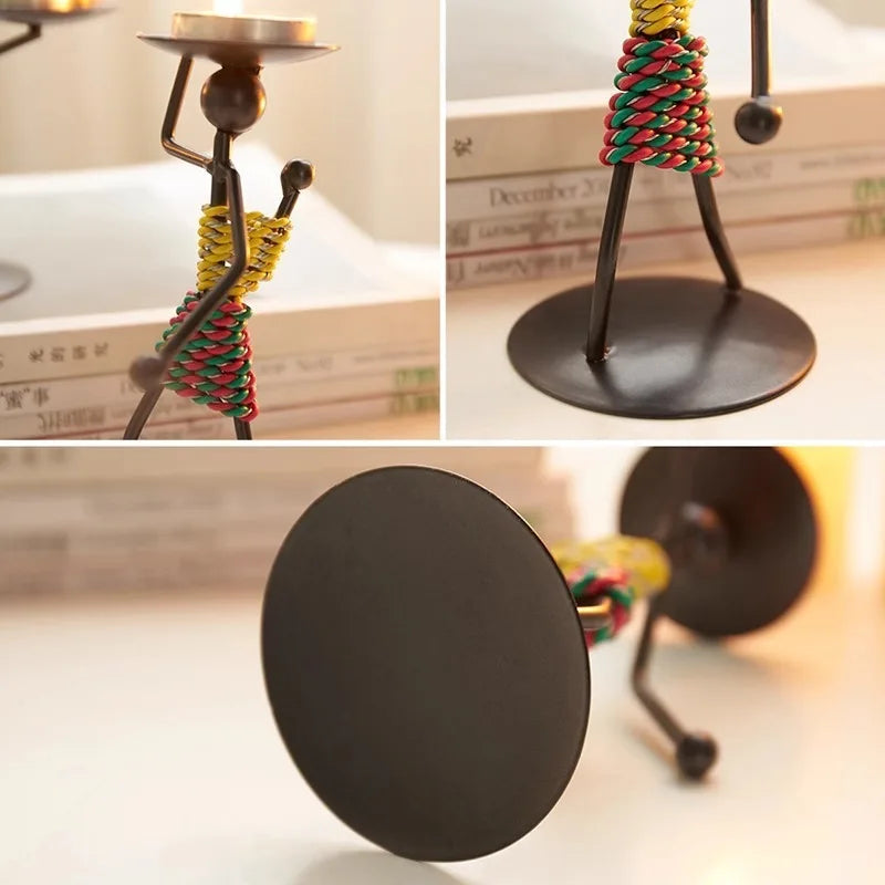 Light Luxury Table Decoration Candle Holder Iron Home Romantic Candlelight Dinner Metal Candle Holder Knick-knack Props