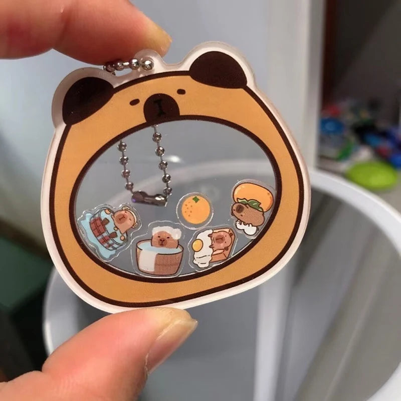 Capybara Cute Rocker Pendant Keychain Acrylic High-looking Couple Model As A Gift For Good Friends