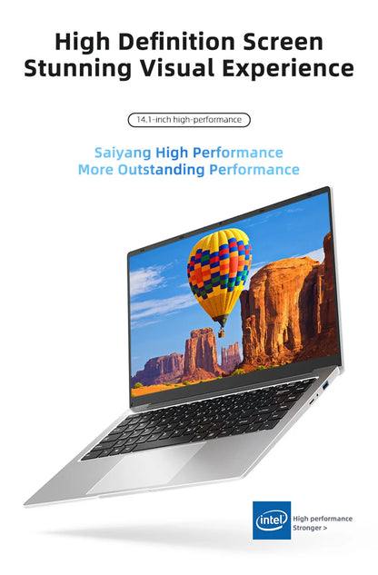 Xiaman Laptop Computer Windows 11 Pro Intel Atom A3950 Quad-Core 2025 Notebook PC 12GB RAM 1TB 2TB SSD 1920*1080 Office Computer