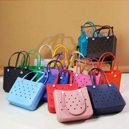 Fashion Beach Bogg Bag Rubber Waterproof Basket Large Capacity Summer Storage Shoulder Handbag Travel Women Tote Shopping Bags