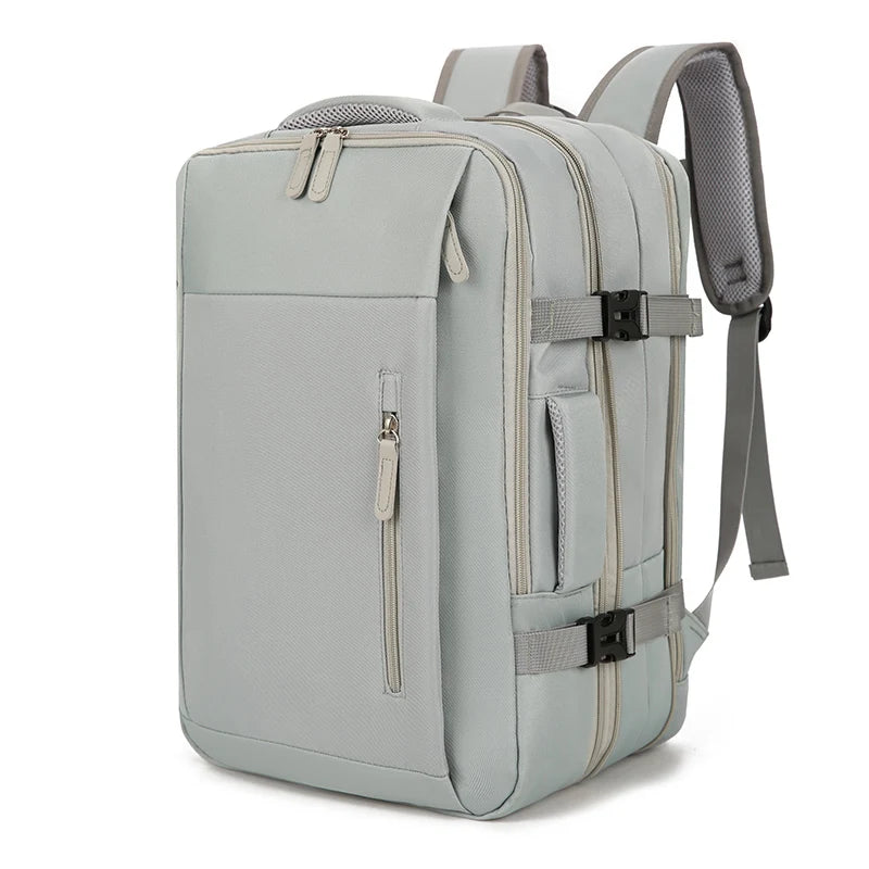 Expandable Travel Backpack - Multipocket Oxford Laptop Bag W/ Dedicated Compartment & Dual Access Zippers for Commute