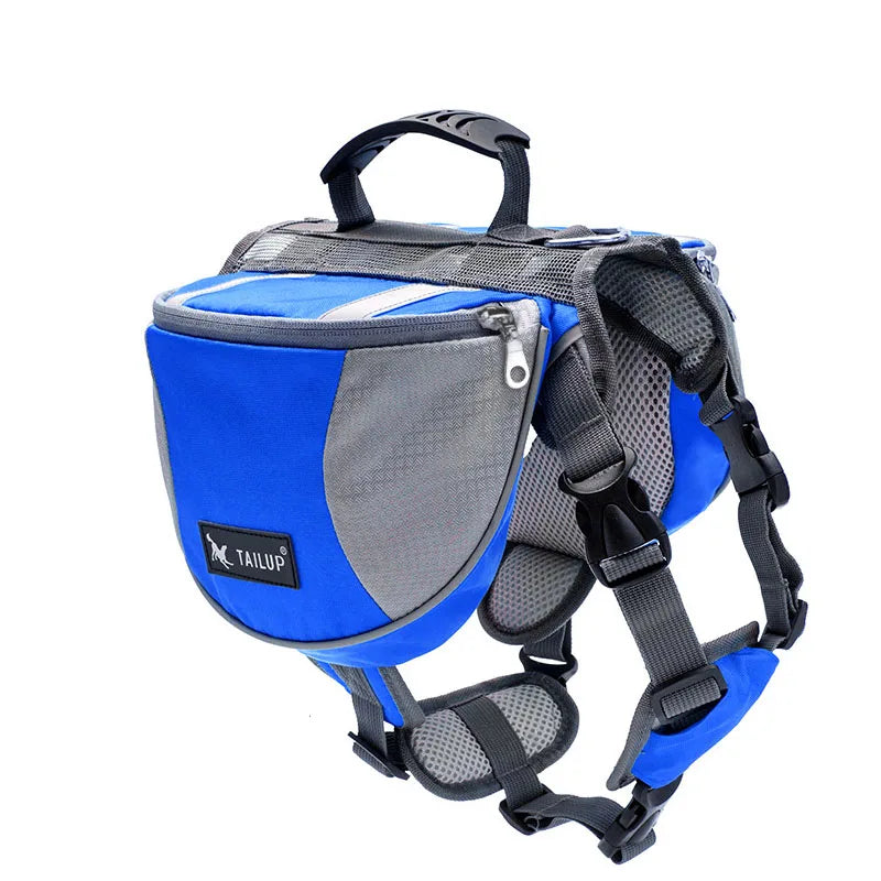 Portable dog backpack, snack bag, dog training bag, storage bag, backpack, travel bag, reflective tape backpack and back pocket