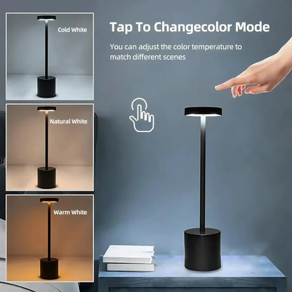 Wireless charging LED desk lamp | 3-color + adjustable dimming | USB charging | Bedside lamp | Festival gift.