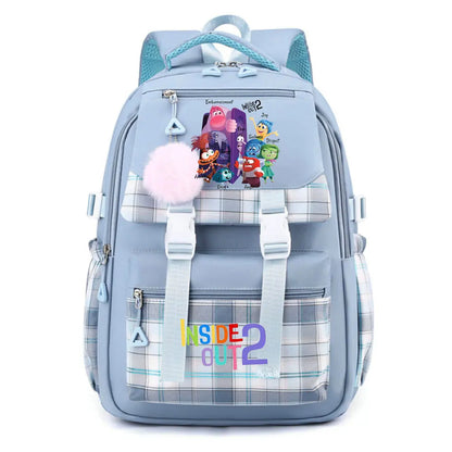 Inside Out 2 Girls Anime Cute Backpack Boy Cartoon Printed Schoolbag Children Large Capacity Book Bag Kids Shoulders Bag