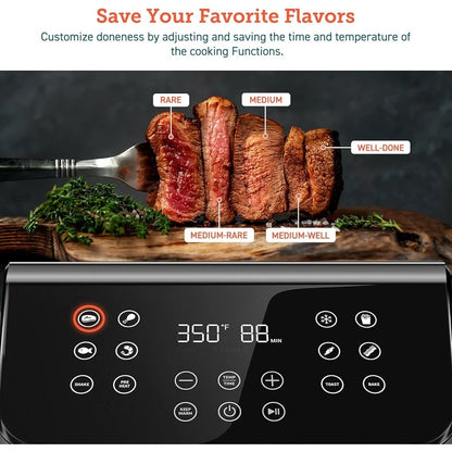 High quality 12-in-1 Air Fryer 5.8QT,Toast,Bake,Nutrition Facts for 100+ In-App Recipes,Detachable Square Basket,Dishwasher Safe