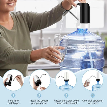 5 Gallon Water Bottle Dispenser USB Rechargeable Water Bottle Pump Camping Portable Electric Water Dispenser Reusable