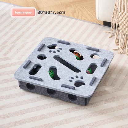 Pet Cat Toys Felt Puzzle Box Interactive Exercise Hunting Game For Indoor Cats Sports Accessories Entertainment