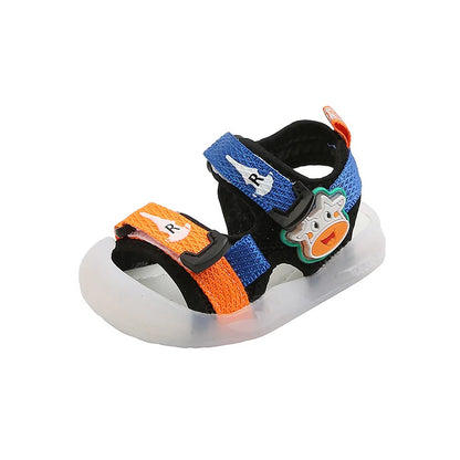 LED Kids Sandals Boys Girls 2023 Summer New Children Cartoon Luminous Light Up Baby Shoes Fashion Sport Soft Bottom Beach Shoes