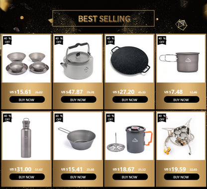 Widesea 1.1L 2L1.5L Camping Water Kettle Outdoor Coffee Kettle Tableware Picnic Set Supplies Equipment Utensils Tourism Cookware